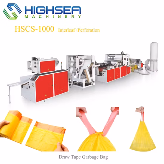 Polythene Roll Drawstring Garbage Bag Making Machine